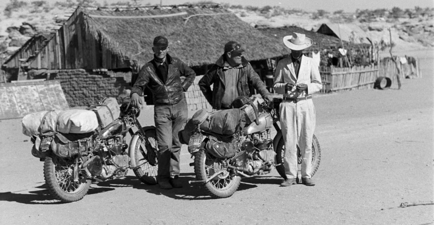 Riders crossing the Baja desert